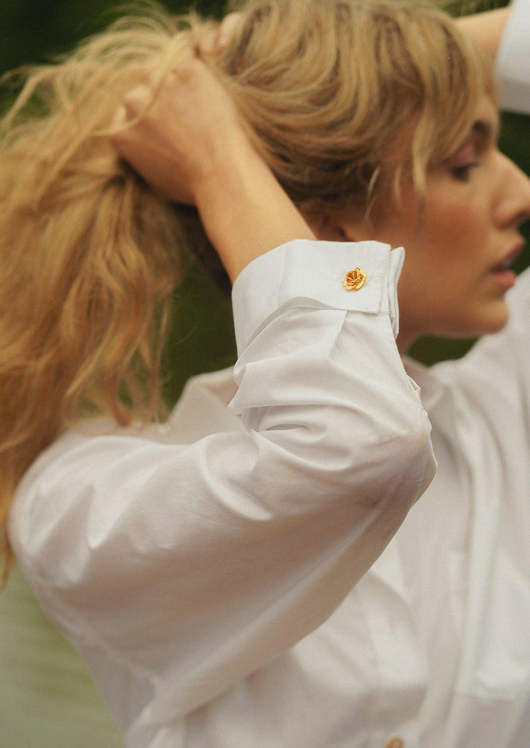 MASON'S DAUGHTER the French Cuff Boyfriend Shirt, White Poplin