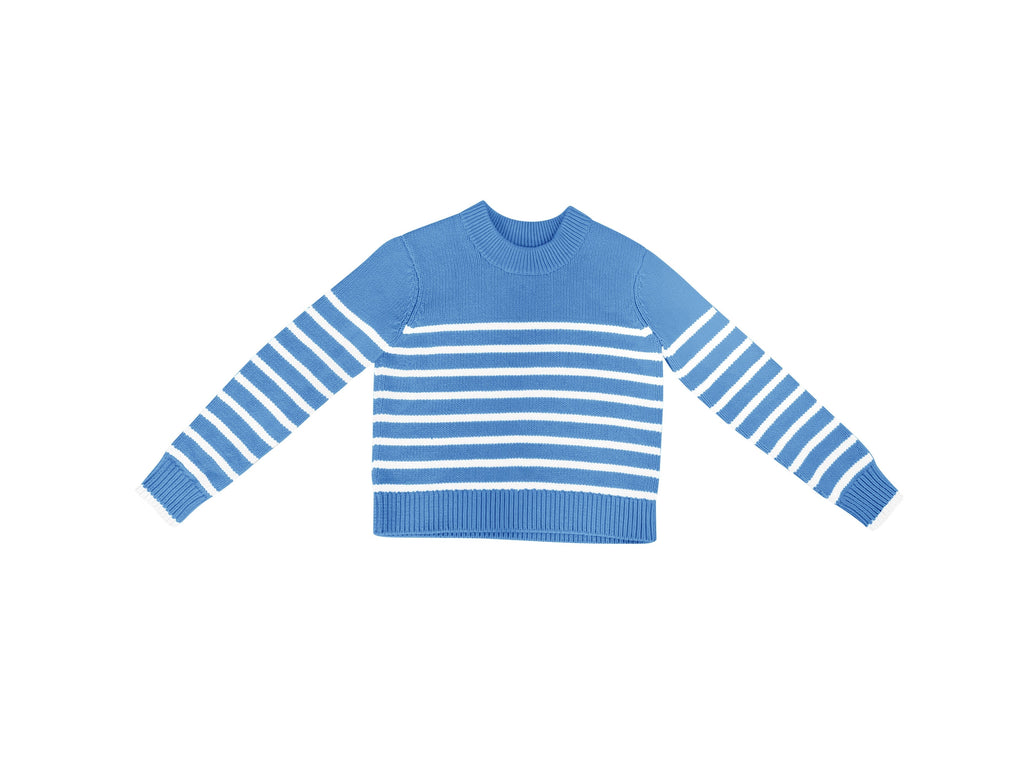 TUTTO | French Blue White Stripe Sweater