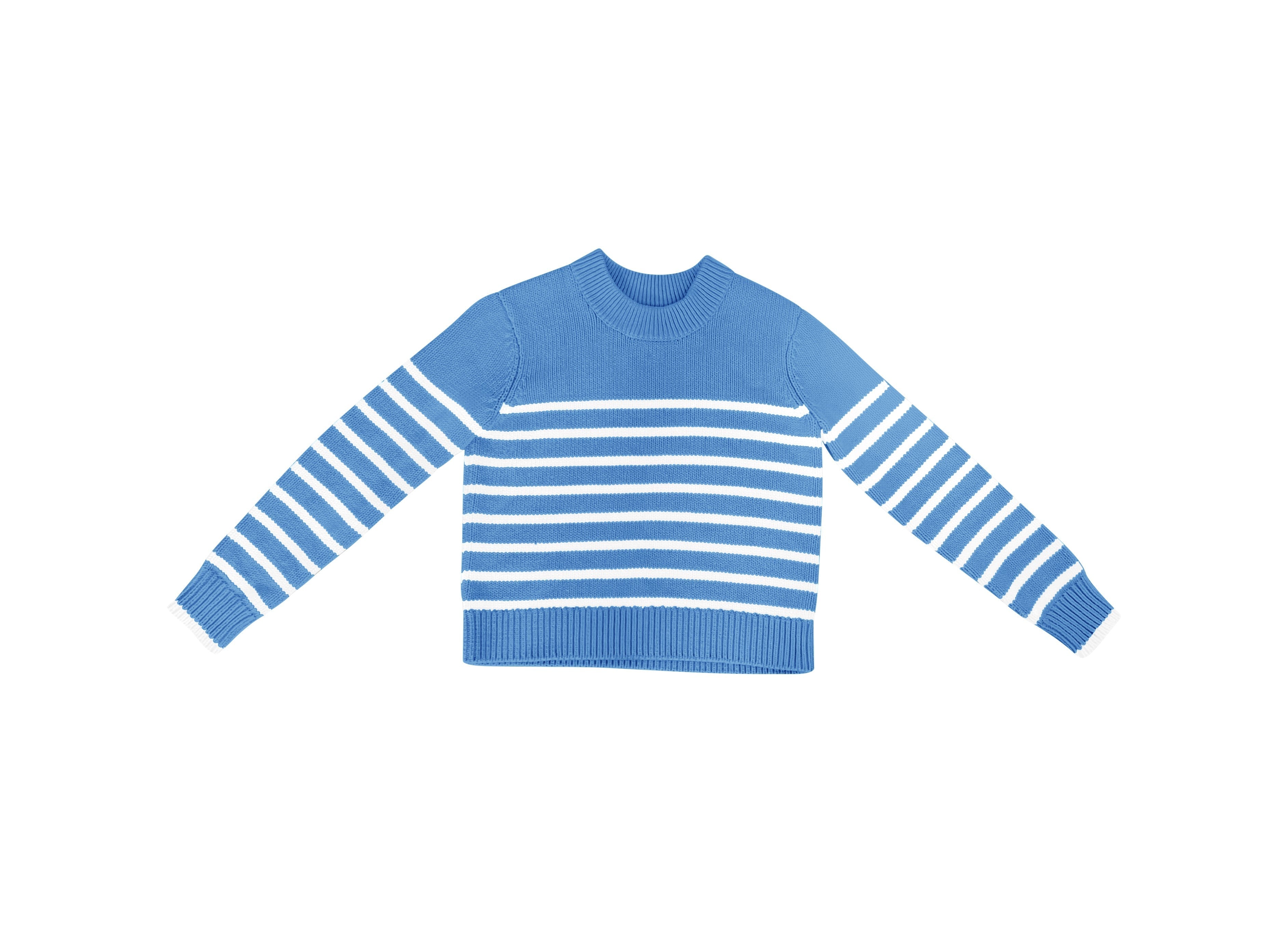 TUTTO | French Blue White Stripe Sweater