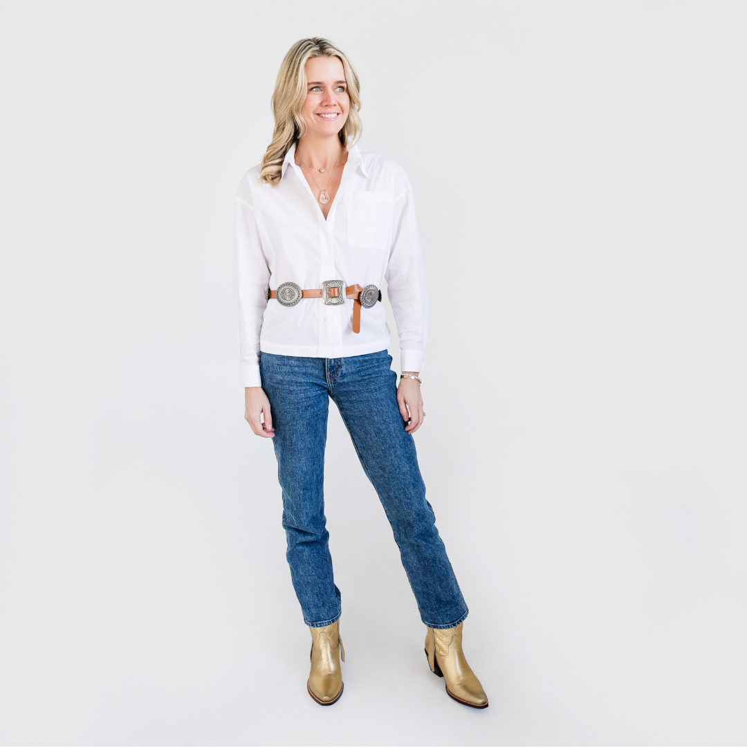 MASON'S DAUGHTER the French Cuff Boyfriend Shirt, White Poplin