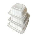 Hinged Clamshell Container, White, 6 x 6, Case of 300