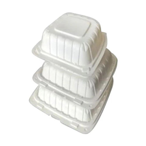 Hinged Clamshell Container, White, 6 x 6, Case of 300